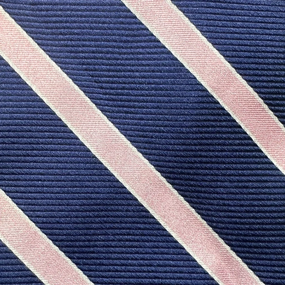 Brooks Brothers 346 Silk Striped Tie Navy Pink Repp Classic Mens 58x3.6in NOTE